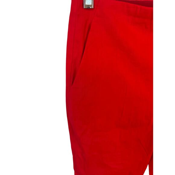 THEORY NWT Treeca 'Good Linen' Pull-On Pants Scarlet Red Eco Crunch Wash Office - Picture 5 of 12